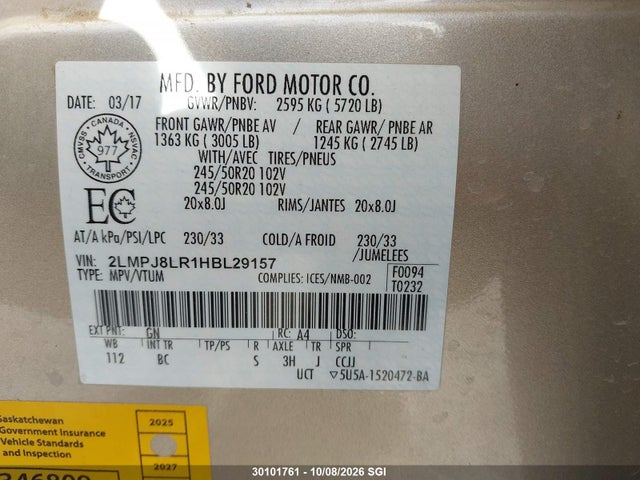 Lincoln Mkx Reserve 2017 2LMPJ8LR1HBL29157 Image 9