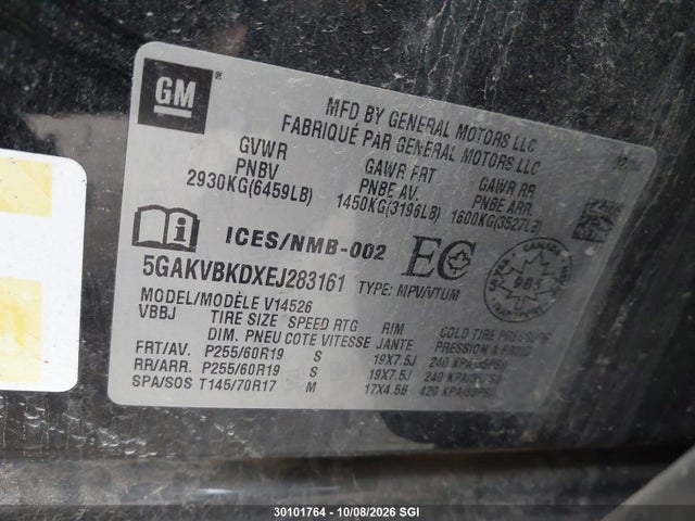 Buick Enclave 2014 5GAKVBKDXEJ283161 Image 9