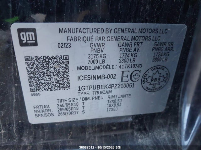 1GTPUBEK4PZ210051 GMC Sierra K1500 Sle