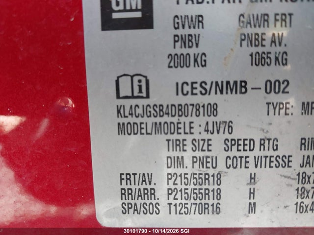 Продаж на аукціоні авто 2013 Buick Encore, vin: KL4CJGSB4DB078108, номер лоту: 30101790