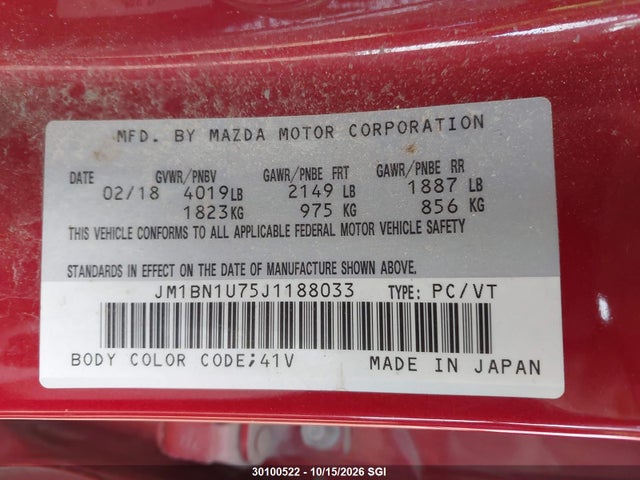 Mazda MAZDA3 2018 JM1BN1U75J1188033 Image 9