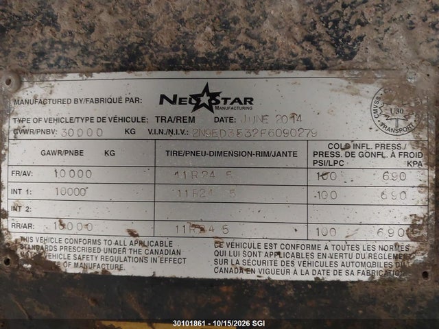 Neustar Manufacturing Inc. Neustar End Dump 2015 2N9ED3532F6090279 Image 9