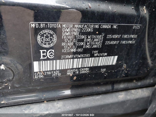 Продаж на аукціоні авто 2025 Toyota Rav4 Xle/woodland Edition, vin: 2T3RWRFV7SW263565, номер лоту: 30101887