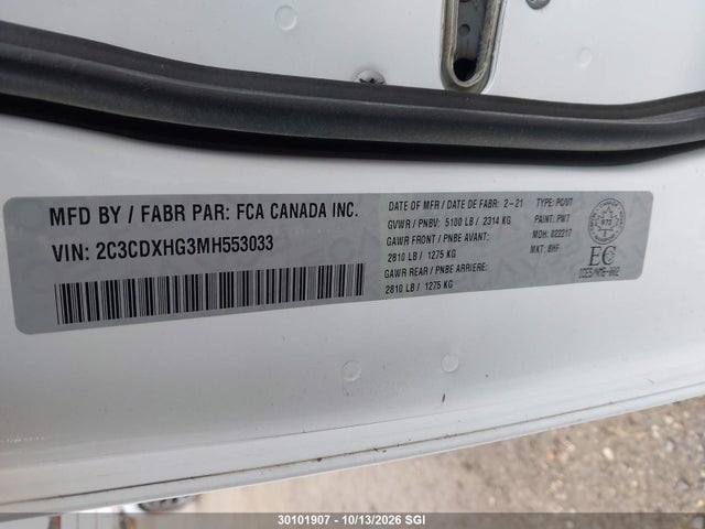 Dodge CHARGER GT 2021 2C3CDXHG3MH553033 Image 9