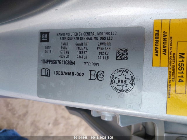 Buick Verano 2016 1G4PP5SK7G4163054 Image 9