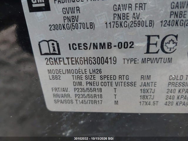 GMC Terrain Sle 2017 2GKFLTEK6H6300419 Image 9
