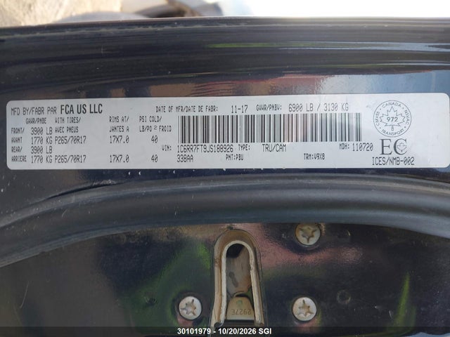 RAM 1500 St 2018 1C6RR7FT9JS188926 Image 9