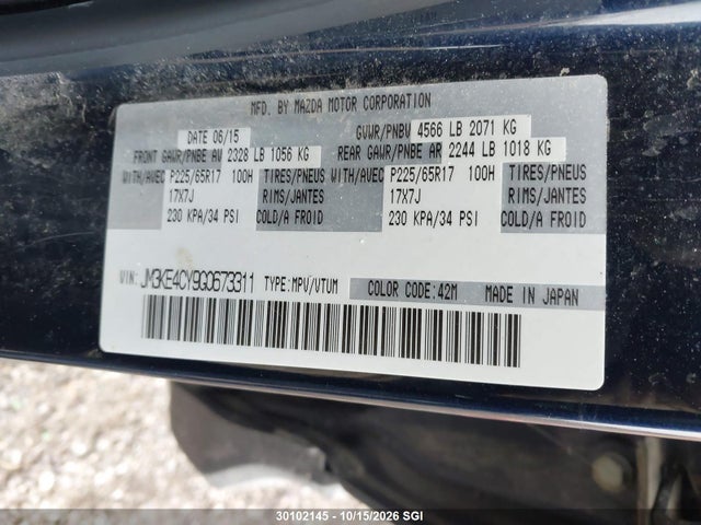 JM3KE4CY9G0673311 Mazda Cx-5 Touring