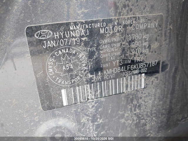 KMHD84LF6KU857187 Hyundai Elantra Sel/value/limited