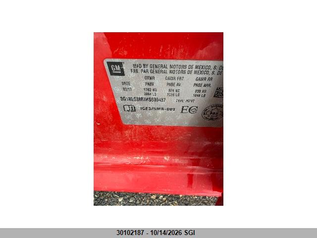 3G1BE5SM7HS600437 Chevrolet CRUZE LT