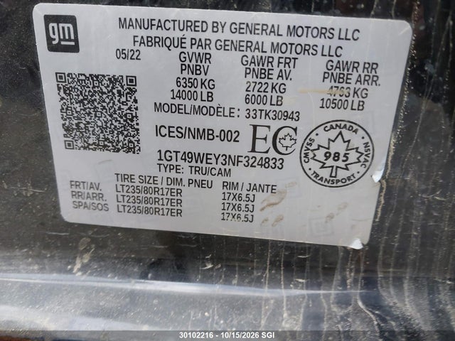 1GT49WEY3NF324833 GMC Sierra K3500 Denali