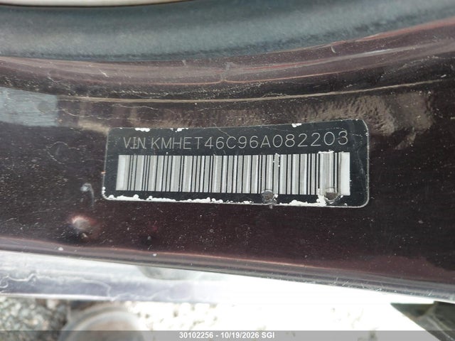 30102256 :رقم المزاد ، KMHET46C96A082203 vin ، 2006 Hyundai Sonata Gl مزاد بيع