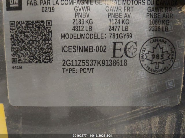 Chevrolet IMPALA LT 2019 2G11Z5S37K9138618 Image 9