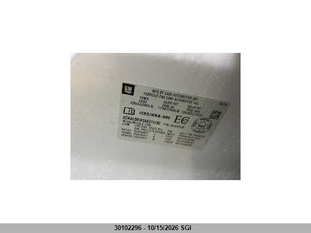 30102296 :رقم المزاد ، 2CNALDEW0A6374189 vin ، 2010 Chevrolet Equinox Lt مزاد بيع