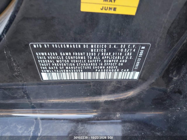 Volkswagen JETTA TDI 2014 3VWLL7AJ0EM423358 Image 9
