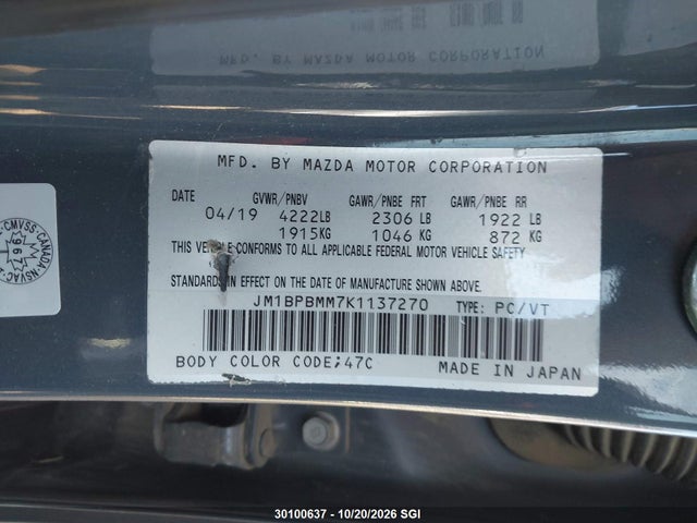 Mazda 3 Preferred 2019 JM1BPBMM7K1137270 Image 9