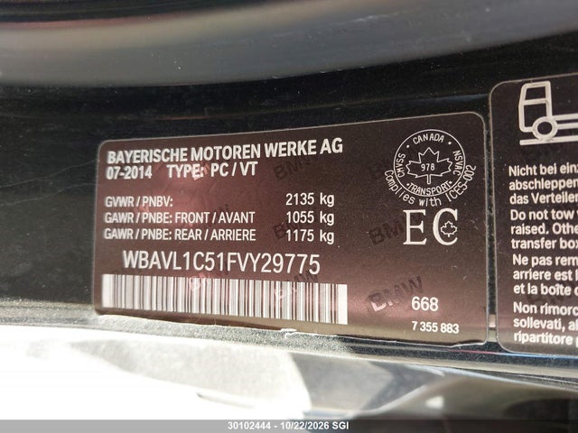 BMW X1 Xdrive28i 2015 WBAVL1C51FVY29775 Image 9