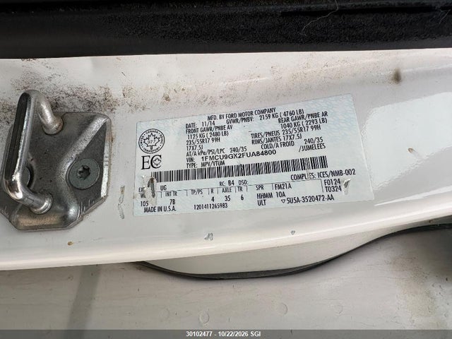1FMCU9GX2FUA84800 Ford ESCAPE SE
