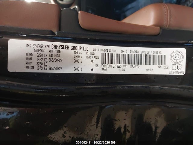 Jeep Grand Cherokee Summit 2015 1C4RJFJM9FC713365 Image 9