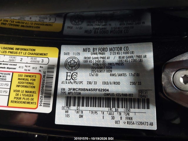 3FMCR9BN4SRF62904 Ford Bronco Sport Big Bend