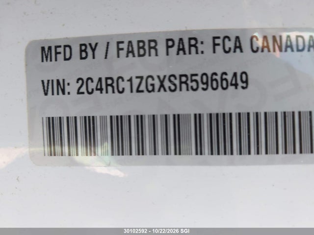 Продаж на аукціоні авто 2025 Chrysler Grand Caravan Sxt, vin: 2C4RC1ZGXSR596649, номер лоту: 30102592