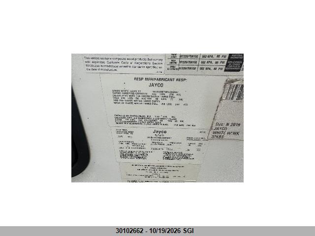Jayco White Hawk 2019 1UJBJ0BT4K14H0067 Image 9