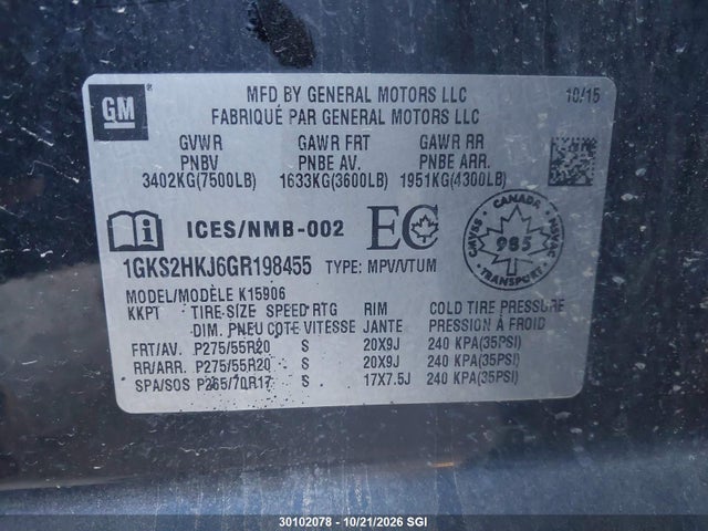 GMC YUKON XL DENALI 2016 1GKS2HKJ6GR198455 Image 9