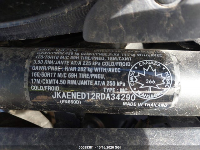 Kawasaki En650 D 2024 JKAENED12RDA34290 Image 10