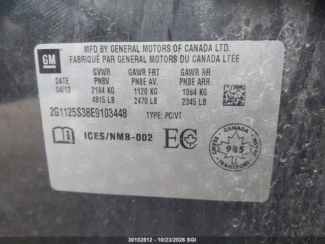 Chevrolet IMPALA LT 2014 2G1125S38E9103448 Image 9