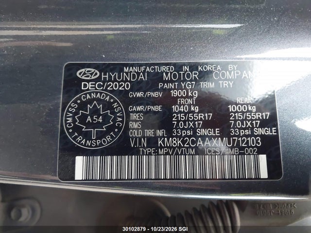 Hyundai Kona Sel 2021 KM8K2CAAXMU712103 Image 9