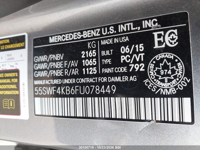 55SWF4KB6FU078449 Mercedes-Benz C 300 4matic