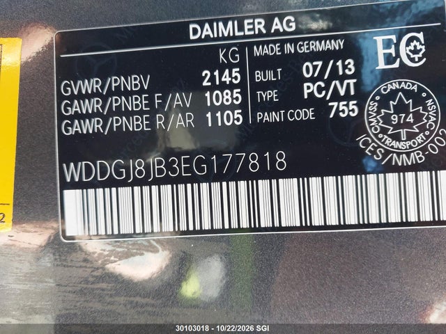 WDDGJ8JB3EG177818 Mercedes-Benz C 350 4matic