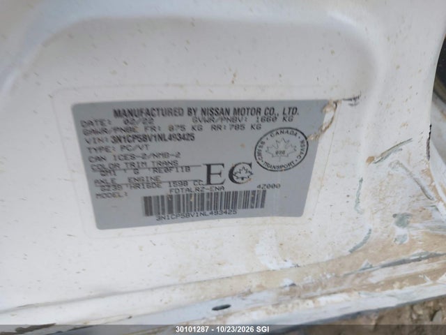 Nissan KICKS S 2022 3N1CP5BV1NL493425 Image 9