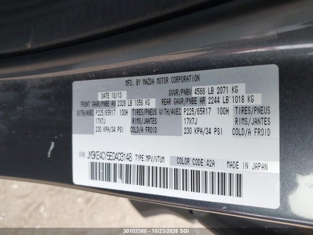 JM3KE4CY5E0403148 Mazda Cx-5 Touring