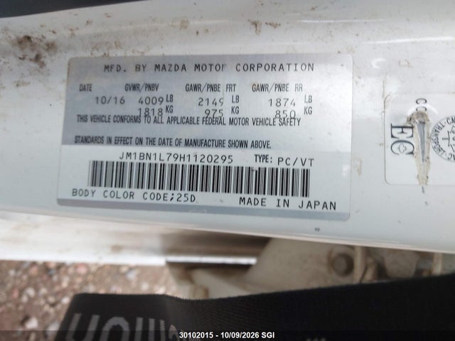 JM1BN1L79H1120295 Mazda 3 TOURING