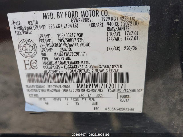 Ford Ecosport Titanium 2018 MAJ6P1WL7JC201171 Image 9