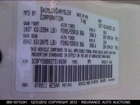 2003 CHRYSLER PT CRUISER 3C8FY58B83T510690 Photo 8