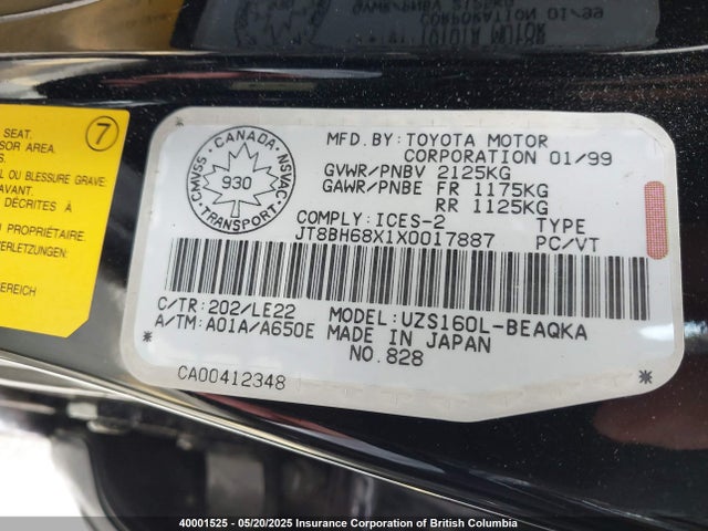 Aukcja sprzedaży 1999 Lexus Gs 400, vin: JT8BH68X1X0017887, numer aukcji: 40001525