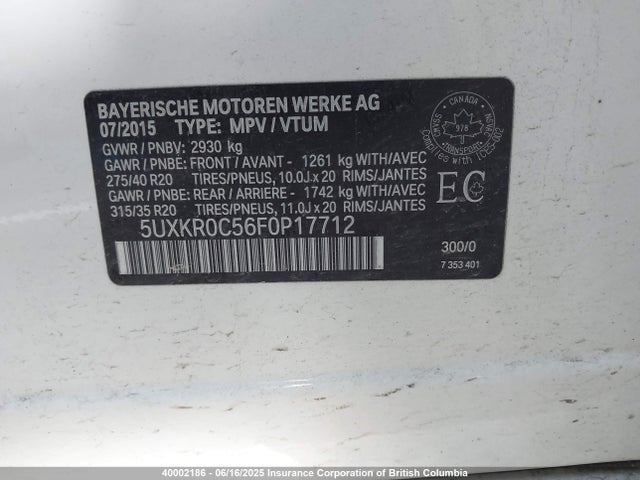 5UXKR0C56F0P17712 BMW X5