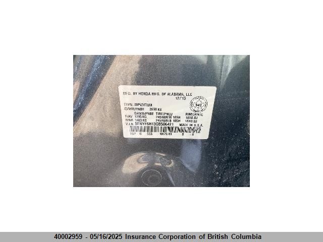 5FNYF6H13GB506421 Honda Pilot