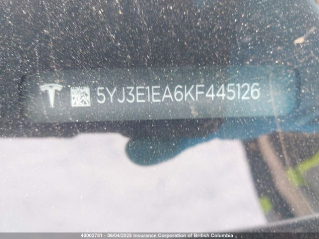 5YJ3E1EA6KF445126 Tesla 2019