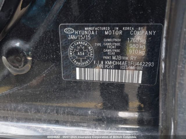 KMHDH4AE1FU442293 Hyundai Elantra Se/sport/limited