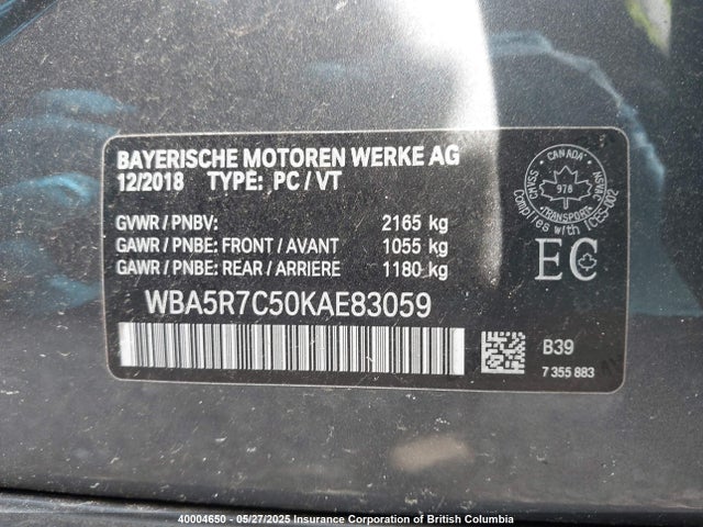 WBA5R7C50KAE83059 BMW 330I