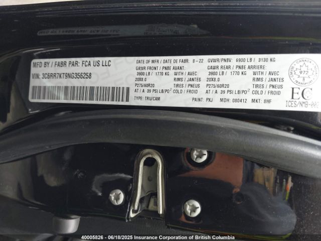 3C6RR7KT9NG356258 RAM 1500 Classic Tradesman