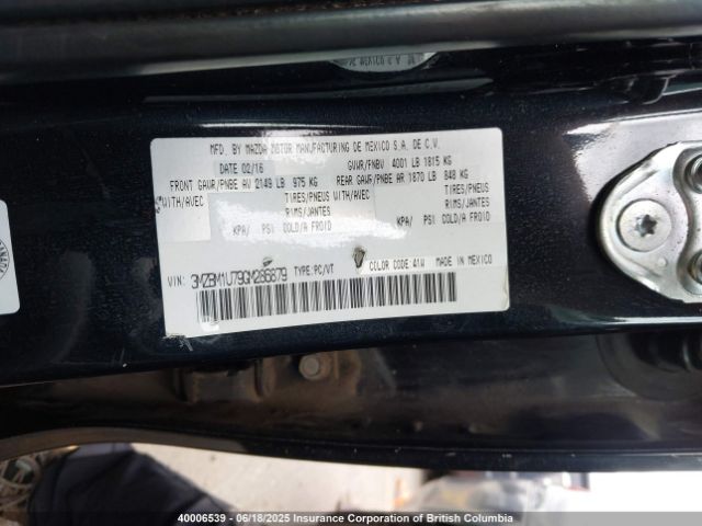 3MZBM1U79GM286879 Mazda 3 SPORT