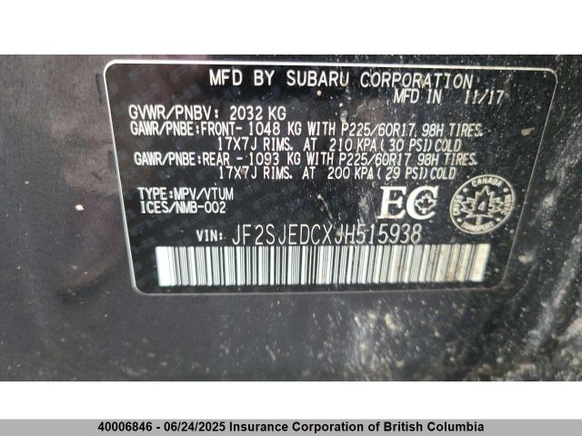 JF2SJEDCXJH515938 Subaru naturally aspirated c5