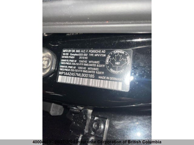 WP1AA2A57MLB00185 Porsche Macan