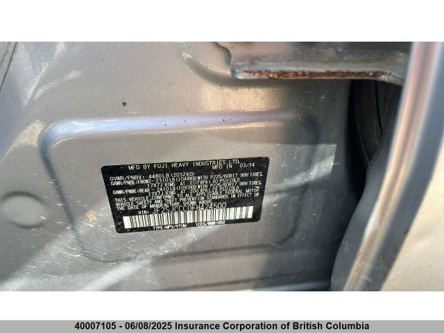 JF2SJCCC0FH424500 Subaru 2.5na c0