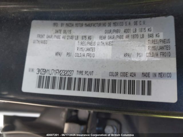 3MZBM1U71FM232037 Mazda 3 SPORT