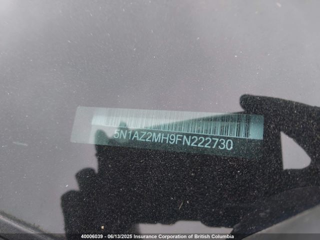 5N1AZ2MH9FN222730 Nissan Murano S/sl/sv/platinum
